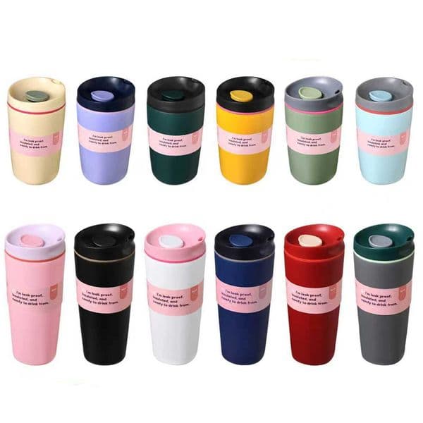 12oz / 20oz Insulated Vacuum Stainless Steel Water Bottle Tumblers Reusable Iced Cup Hot Coffee for Travel School and Sports Mug BPA Free Leak Proof 12 Oz