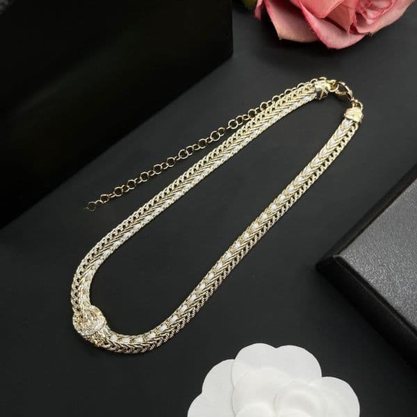Designer Choker Necklace Luxury Women Bangle Crystal Necklace Pendant Bracelet Wedding Party Jewelry with Box