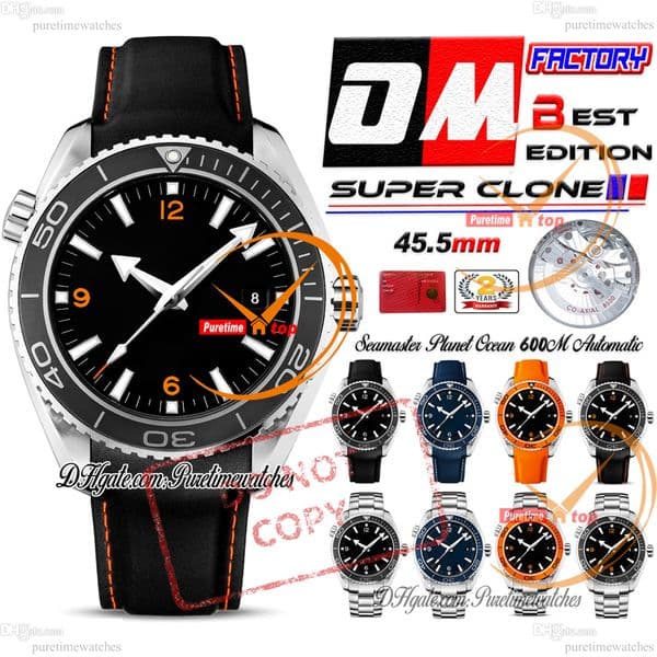 Planet 600m A8500 Automatic Mens Watch OMF 45.5mm Ceramics Bezel Black Orange Stick Dial Rubber Strap Puretimewatches CHS Reloj Hombre 232.30.46.21.01.003