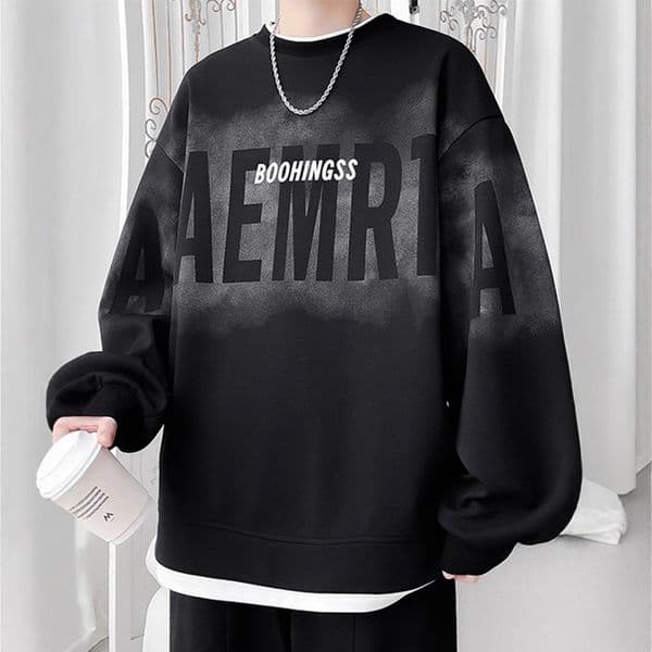 Heavyweight Crew Neck Long Sleeve Designer Hoodie T-shirt For Men Spring And Autumn Trendy Loose Fit Youth High Designer Shirt School Student Sweatshirt Top