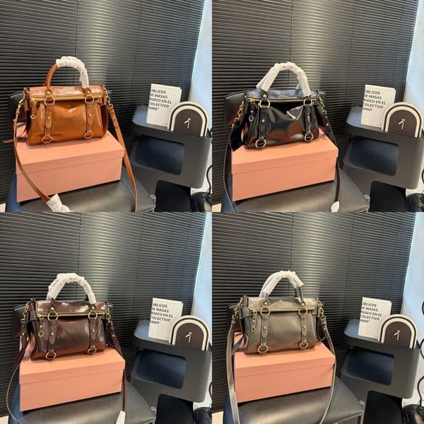 TOP High quality designer bag Ladies Handbag Shoulder bag Vintage Motorcycle Bag High quality Real cowhide luxury handbag Boys new handbag 12A Evening Bags