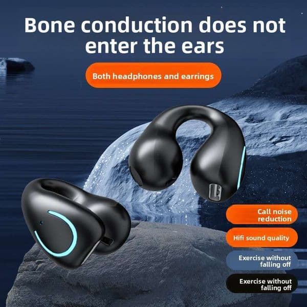 Non-in-ear Non-bone Conduction Bluetooth Wireless Long Battery Life High Sound Quality Single Sports Ear Clip Earphones