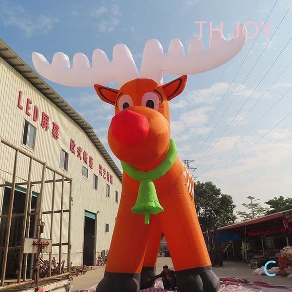 10m height (33ft) Large Christmas Inflatable Deer and Santa Claus Scene Perfect for Festive Outdoors