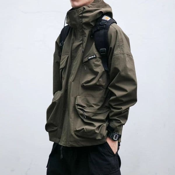 Spring And Autumn Hooded Jacket For Designer Jacket Men Jacket Men Trendy Loose Fit With Three Dimensional Pockets Functional Windproof Coat Casual Workwear Jacket
