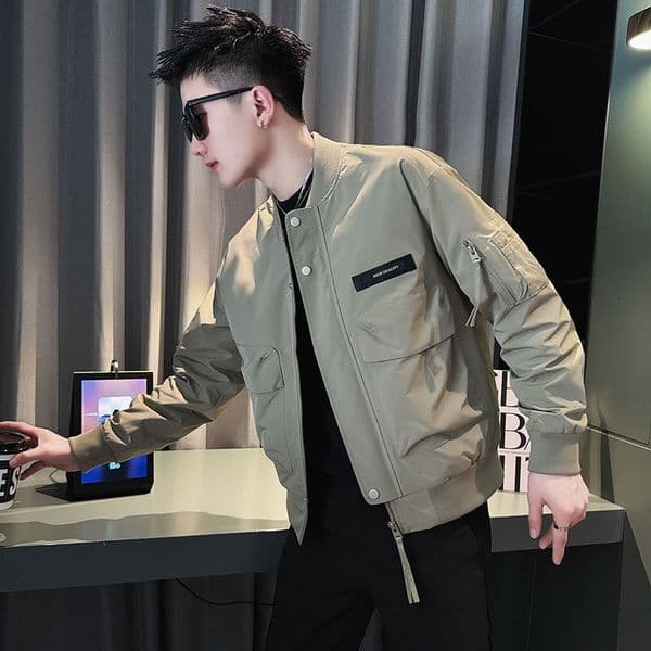 Spring And Autumn Pilot Jacket For Men Slim Fit Trendy Motorcycle Jacket New Fashion Jacket Men Designer Jacket Street Style Cool Streetwear Coat