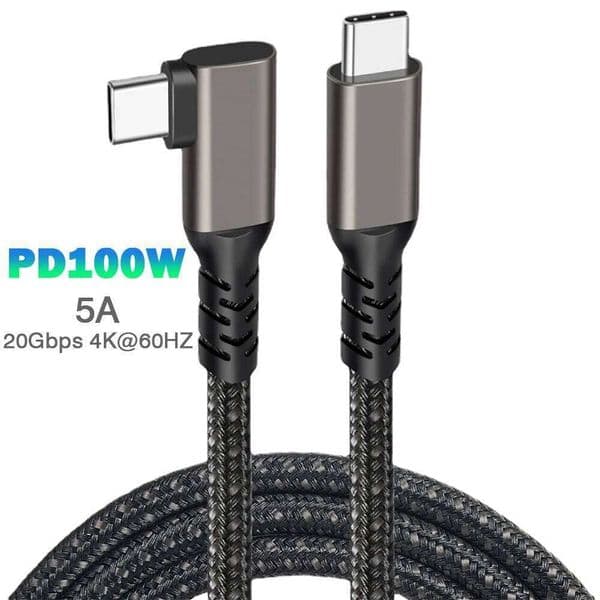 UGOURD USB3.2 Gen2*2 20Gbps Elbow To Type C Data Transfer PD100W Super Charging Cable For Phone Laptop VR Glasses