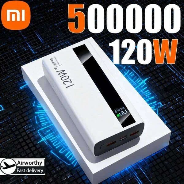Xiaomi 500000mAh High Capacity 120W Super Fast Charging Power Bank Portable Battery Charger For iPhone Samsung Huawei
