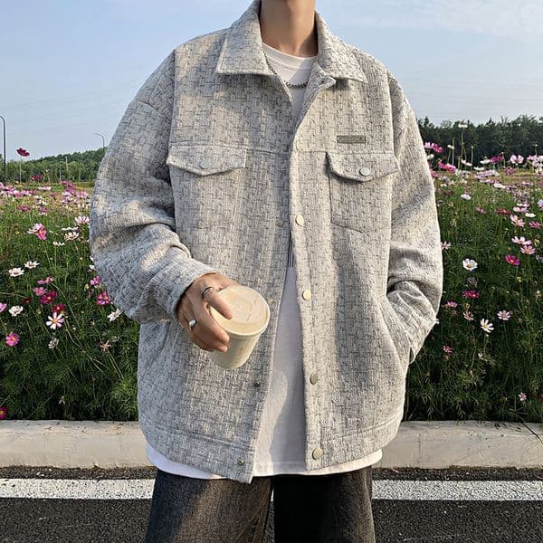 Little Style Jacket For Men Autumn Loose Casual Designer Jacket Hong Kong Style Plaid Jacket Ins Trendy Brand Jacket Men Trendy And Handsome Versatile Top