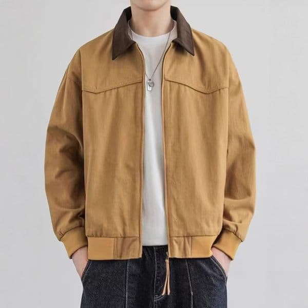Spring And Autumn New Loose Workwear Jacket Men's Retro Turn-down Collar Jacket American Jacket Men Designer Jacket Style Loose Top