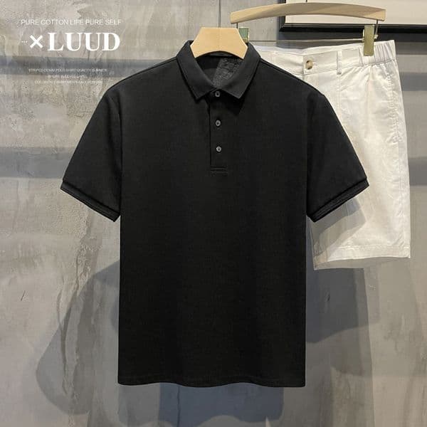 Designer Hoodie Mulberry Silk Cool Designer Shirt Comfortable Breathable Turn-down Collar T-shirt Men Black Simple Slim Fit Versatile Short Sleeve Polo Shirt