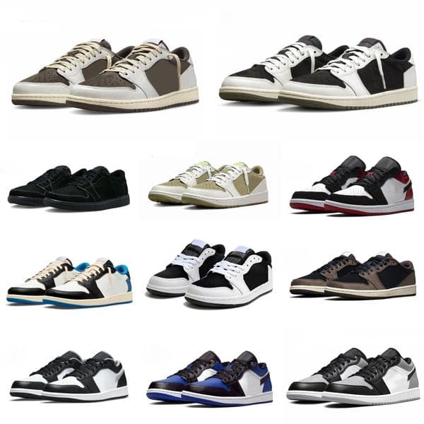 Mans J1 1 Low Sports Basketball Shoes Trainer 1S Obsidian Reverse Mocha UNC TS Jack Dark Canary RetroeS Women Medium Olive Neutral White Black Phantoms Sneakers