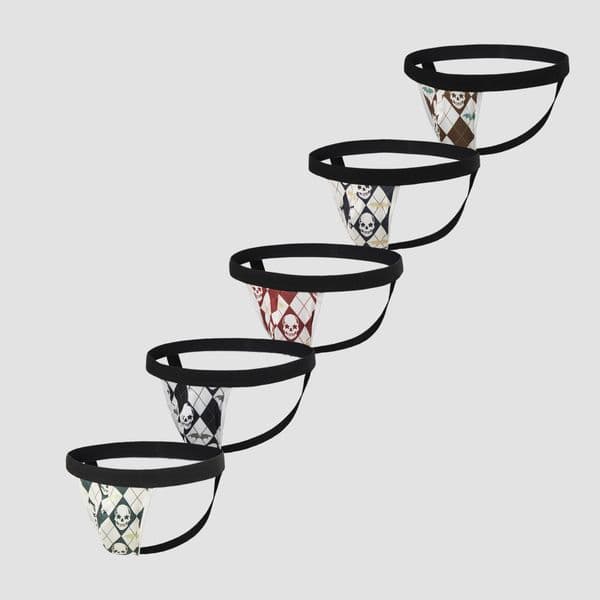 Men's G-Strings-Men's Skull Print Thong, Men's Sexy Printed Thong, Moisture-Wicking & Breathable, Stylish Personality Thong-4.1