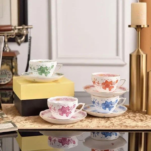 Hungarian Style Leaf Series High-End Ceramic Coffee, Tea, Saucer, Exquisite Kitchen, Afternoon Tea Set