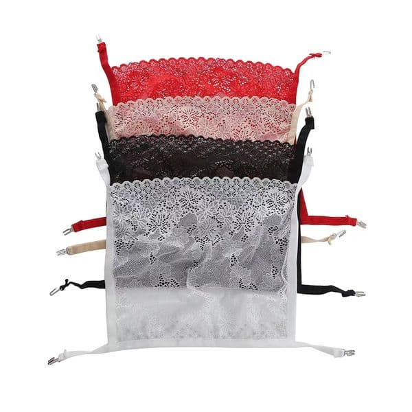1PC--4pcLadies Lace Clip On Mock Camisole Bra Insert Wrapped Chest Bra Tops Women Intimates Underwear Cover Overlay Modesty Panel Vest