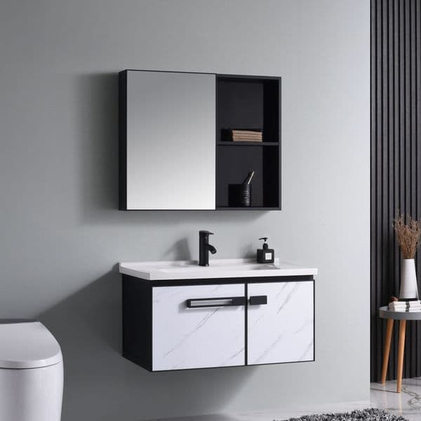 Sanitary Ware Bathroom Ceramic Integrated Waterproof Wash Basin Cabinet Set