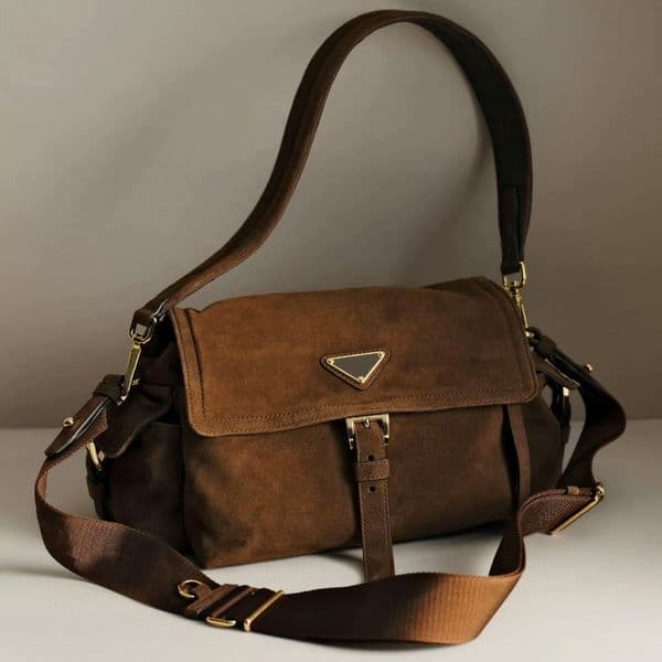 Designer Classic Message Luxury Suede Shoulder Bag Nylon New Woman Flap Fashion Letter Handbag