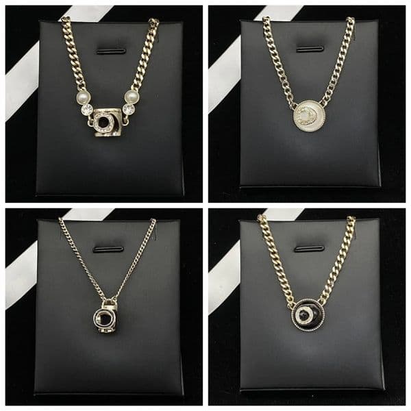 Designer Classic Pendant Necklaces Crystal Rhinestone Necklace Chain for Women Wedding Jewelry Accessories Christmas Gifts