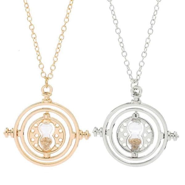 New Harried Necklace Timer Hourglass 360 Rotatable Potters Cosplay Props Astronomical Time Converter Magic School Fans Gift