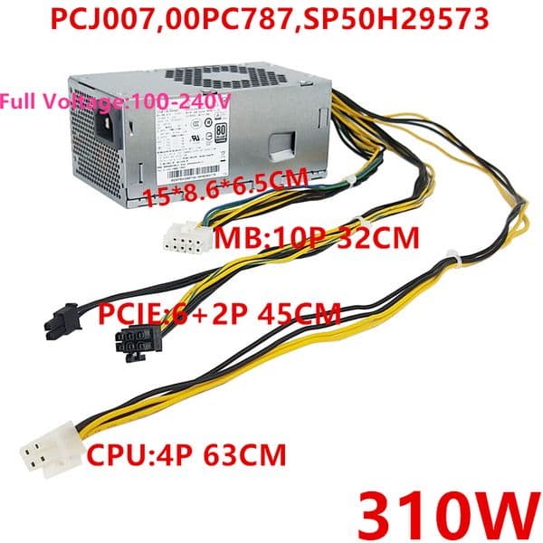 New Original PSU For TFX M310 410 610 710 90 H3060 5060 510 B415 10Pin 310W Power Supply PCJ007 00PC787 SP50H295730