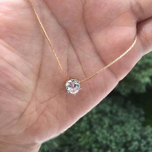 Simple Trendy Crystal Zircon Rhinestone Pendant Necklace for Women Charm White Chain Necklack Jewelry WholesaleT251014
