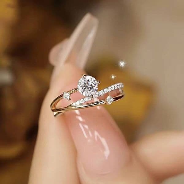 Luxury 05 1ct VVS Ice Cut Diamond Engagement Moissanite Rings StarMoon S925 Silver for Women Wedding Jewelry