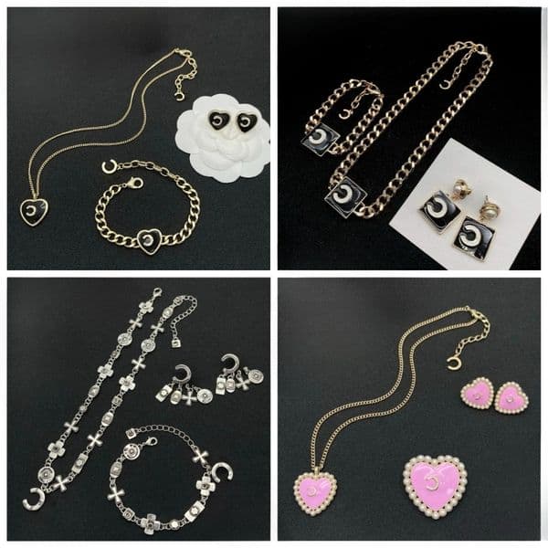 Women's Necklace Fashion Designer Necklace Classic Letter Design 18K Gold Plated Necklace Luxury Jewelry Set Earrings Bracelet High Quality Multiple Choices