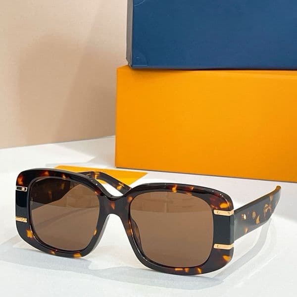 Z2968W Estate Butterfly Sunglasses mens acetate framed sunglasses womens designer tortoiseshell color sunglasses gold toned signature with box