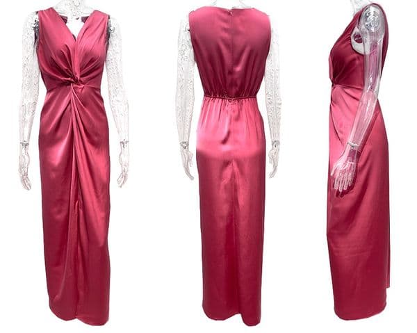 (521) Summer women's elegant twist sleeveless V-neck slit slim fit temperament dress for women