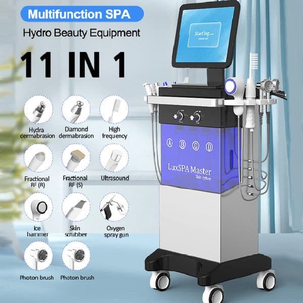 Aqua jet peel facial spa microdermabrasion machines rf ultrasound ems skin lift cold hammer diamond clean beauty scrubber led face care high frequency therapy wand