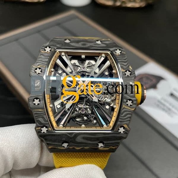 super clone RAAAAA Carbon Men's Watches designer hollow fiber watch tourbillon Coloured m12 transparent lightweight Luxury Watch watch 9SUP