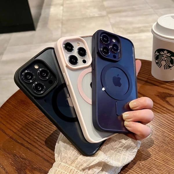 Transparent Magnetic Case with Acrylic Hard Back & Soft Edge for iPhone 16 17 Pro MAX 15 Pro Max 14 13 12 11 X XR XS 7P 8P