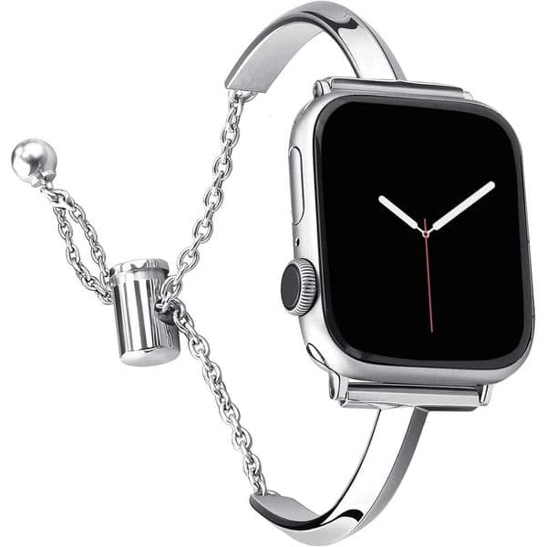 Stainless Steel Compatible with Apple Watch Band 38mm 40mm 41mm 42mm 44mm 45mm 46mm 49mm iWatch SE Series 11 10 9 8 7 6 5 4 3 2 1, Slim Versatile Bangle