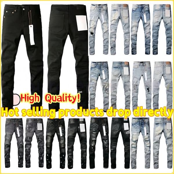Designer purples Jean For Mens jeans letters Designer Pants Denim Trousers brands jeans High Quality Straight Retro Ripped Biker Motorcycle Jean Apparel Clothing