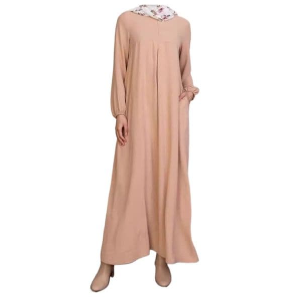 (1031) New Women Pleated Solid Color Robe Women Clothing