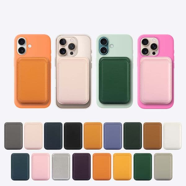 Magsafe Magnetic Leather Card Holder for iPhone 17 16 15 Pro Max 14 PLUS 13 12 MINI Strong Magnet Official Style