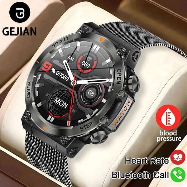 Men's 5.1 Bluetooth Call Voice Assistant Heart Rate Health Monitoring Built in Multiple Sports Modes Smart Watch