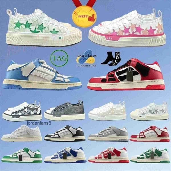 Black Friday Discount shoe bone shoes free shipping shoes top Casual Shoes Skeleton sneakers Runner Top Low Skeleton Women Men Retro Sneakers Black Leat