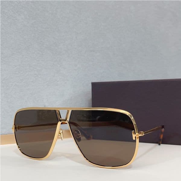 Designer Sunglasses For women Stavros Sunglasses Men FT 1204 Gold Metal Gray Lenses Pilot Sunnies Leisure Vacation TF glasses 100% UV PROTECTION Shades