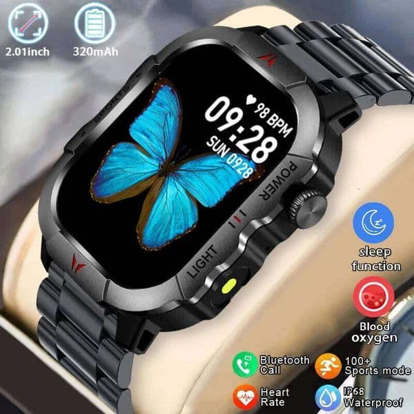 Smart 2.01-inch TFT HD Screen 240 * 296 Resolution 320mAh Battery Sports 5.3 Bluetooth Call Men's Watch