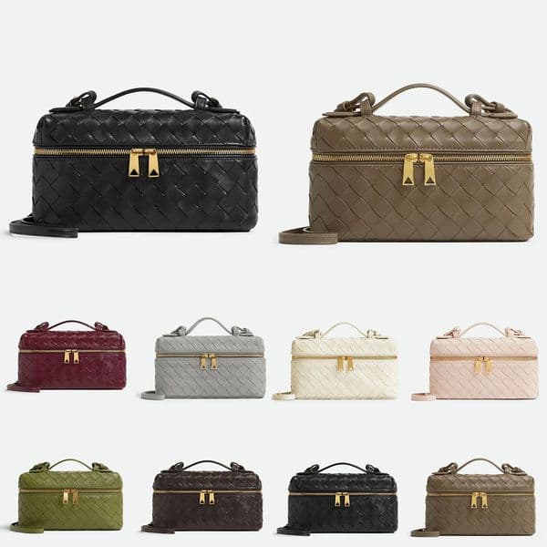 Free Shipping Designer Shoulder Bags Genuine Bang Vanity Intrecciato Woven Leather 45678218 Makeup Bag Cross Body Bag Fashion Handbags Purses 01