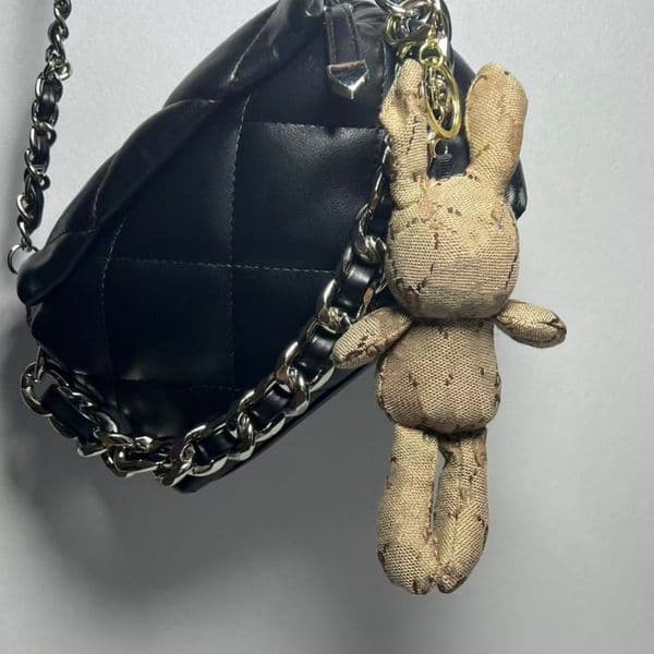 Fashion Keychain Pendant Letter Keychains Bear Figurine Car Bag Accessories KeyRing Lanyard Key Wallet