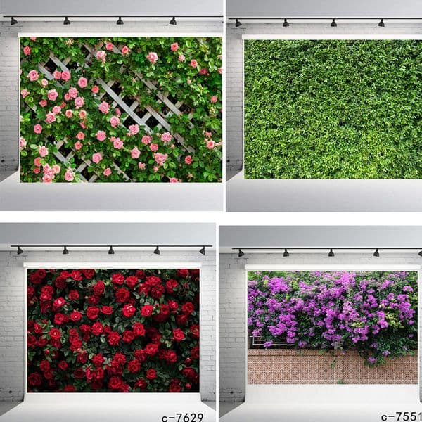 2.5x1.58M Photography Backdrop Background Screen Countryside Spring Flower Floral Wall Courtyard Banner Photographic Photo Studio Props