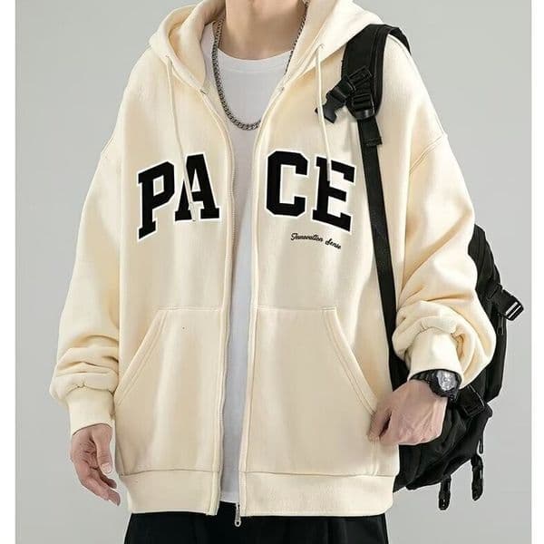 Design fashion brand men's hooded sweatshirt with spring and autumn thin zipper top, American loose casual cardigan jacket hoodie