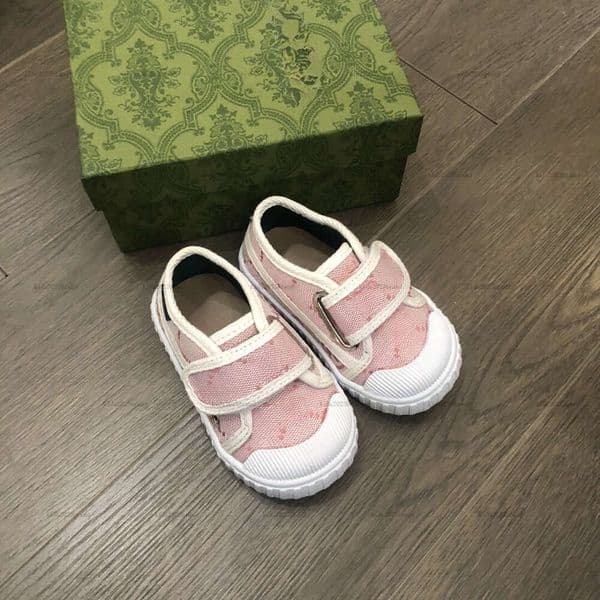 New toddler Pink canvas baby sneakers Size 20-28 Box Packaging designer infant walking shoes A578X16N130-d