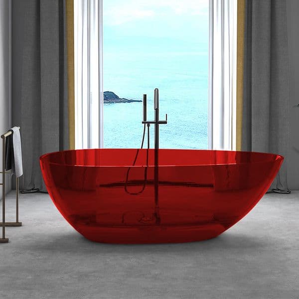 MILUO Mi Luo Goose Egg-Shaped Transparent Colored Crystal Resin Bathtub Luxury Boutique Hotel & Homestay Freestanding Bathtub 1700mm hot-sale products