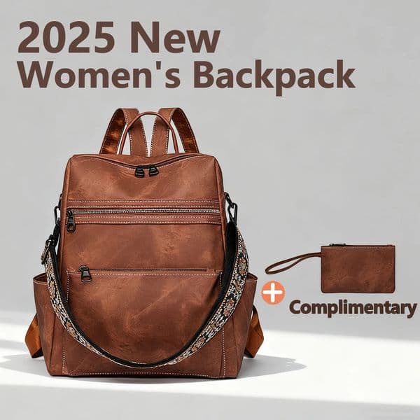 Women Leather Waterproof Antitheft Fashion Multifunctional Large Capacity Retro Travel Backpack Shoulder Bag 251015