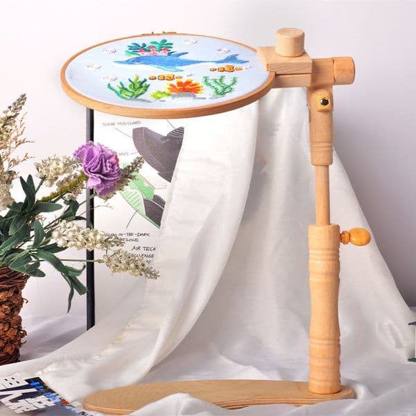 50cm Beech Wood Cross-Stitch Stand Punch Embroidery Tool With Solid Wood Base For Handmade DIY Christmas Gifts Home Decoration