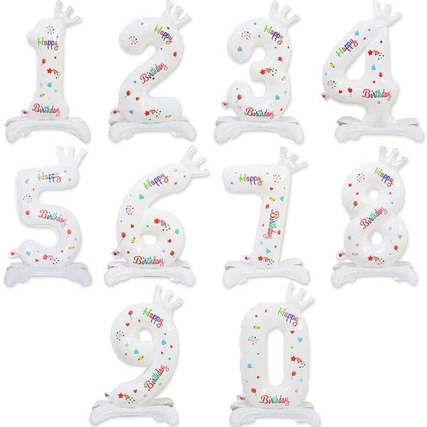 32-Inch Aluminum Film Balloon - Digital Crown Design for Childrens Birthday Parties