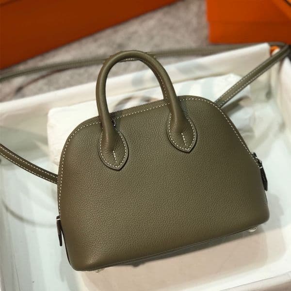 12A mirror designer bag high quality handcrafted BO 18cm mini bag goatskin leather handbag special custom badge series original packaging in brown Genuine Leather