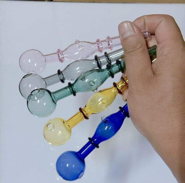 Colorful Glass Oil Burner Pipe glass tube smoking pipes tobcco herb glass oil nails Water Hand Pipes Smoking Accessories 6inch